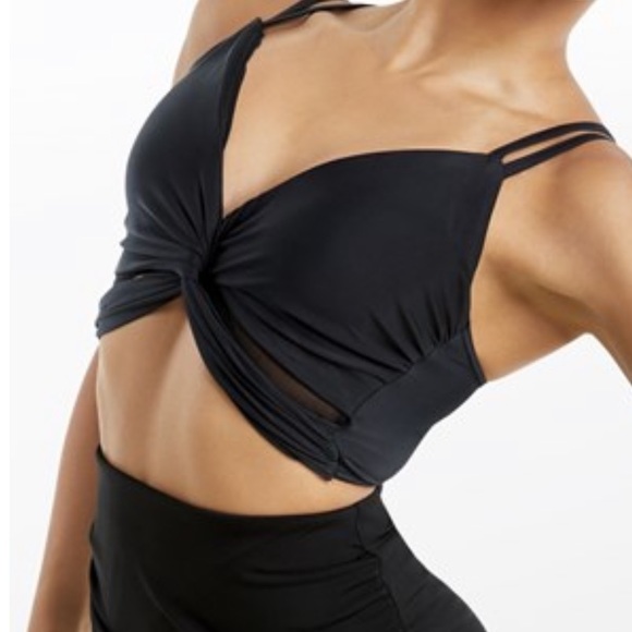 Weissman Other - Weissman Black Twist Front Dance Bra Top